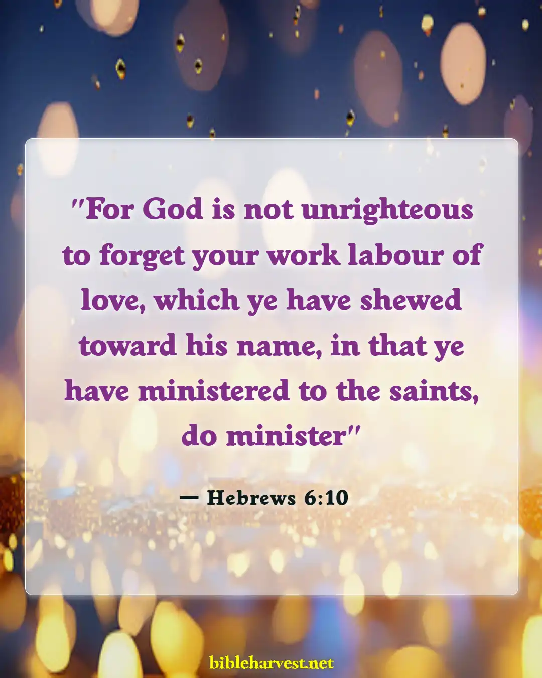 Bible Verses About Commitment To Ministry (Hebrews 6:10)