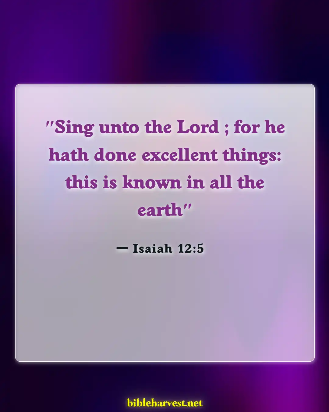 Bible Verses About Awesome God (Isaiah 12:5)