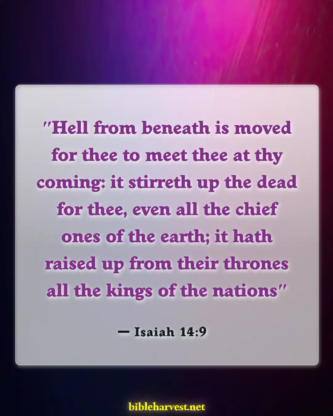 Bible Verses About Scariest Hell (Isaiah 14:9)