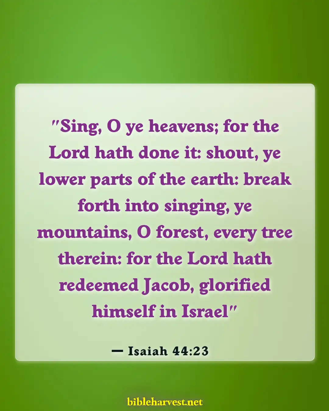 Bible Verses About Singing (Isaiah 44:23)