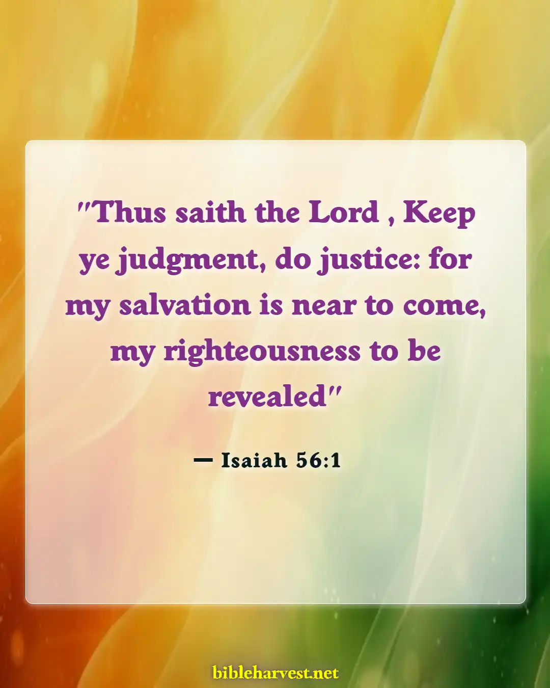 Bible Verses About Pursue Righteousness (Isaiah 56:1)