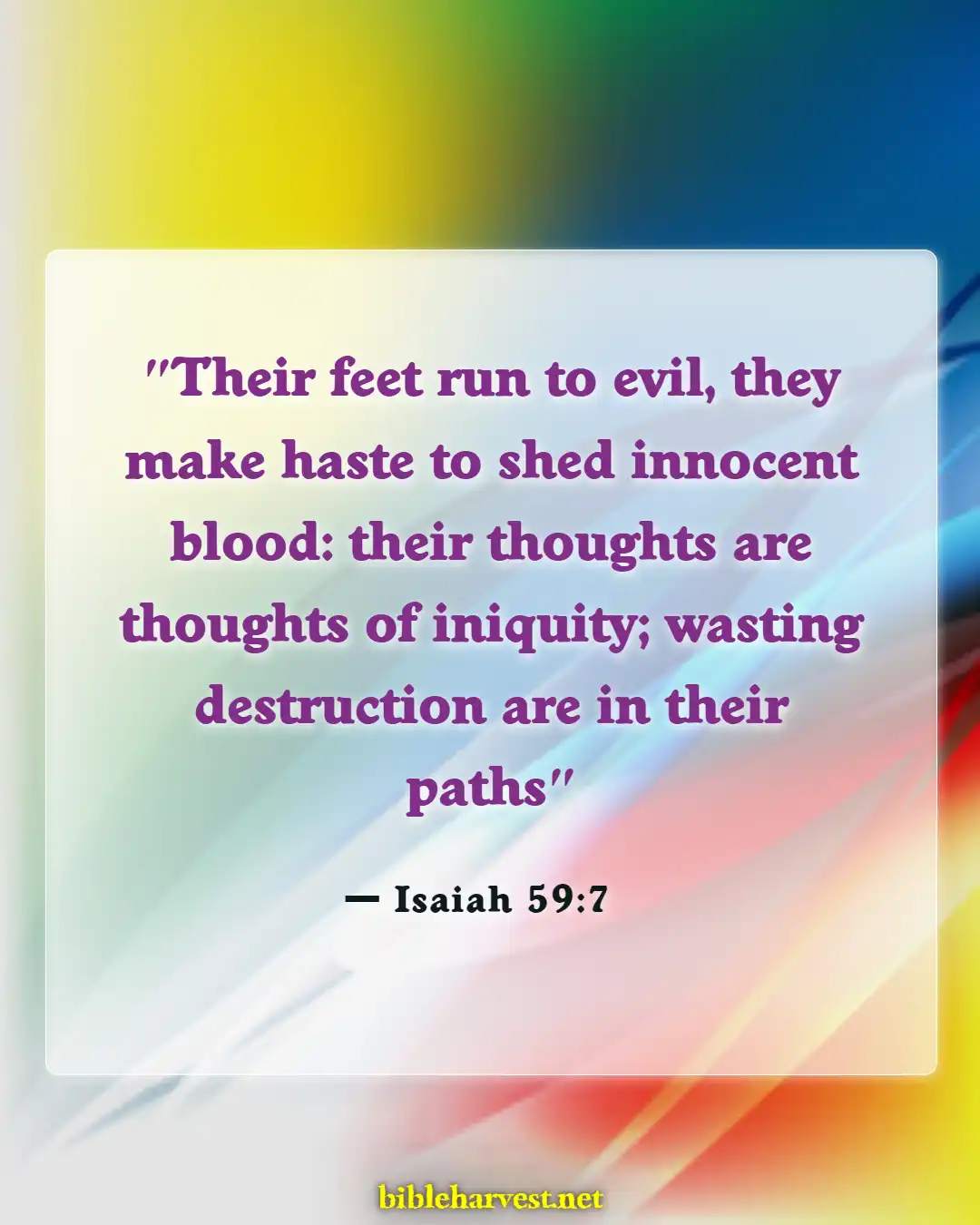 Bible Verses About Murdering The Innocent (Isaiah 59:7)