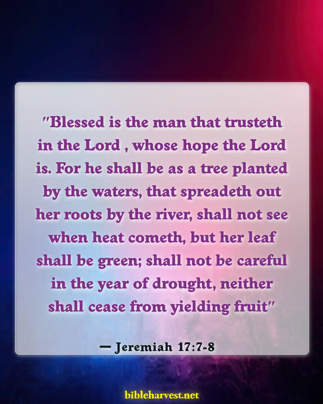 Bible Verses About Surrendering Problems To God (Jeremiah 17:7-8)