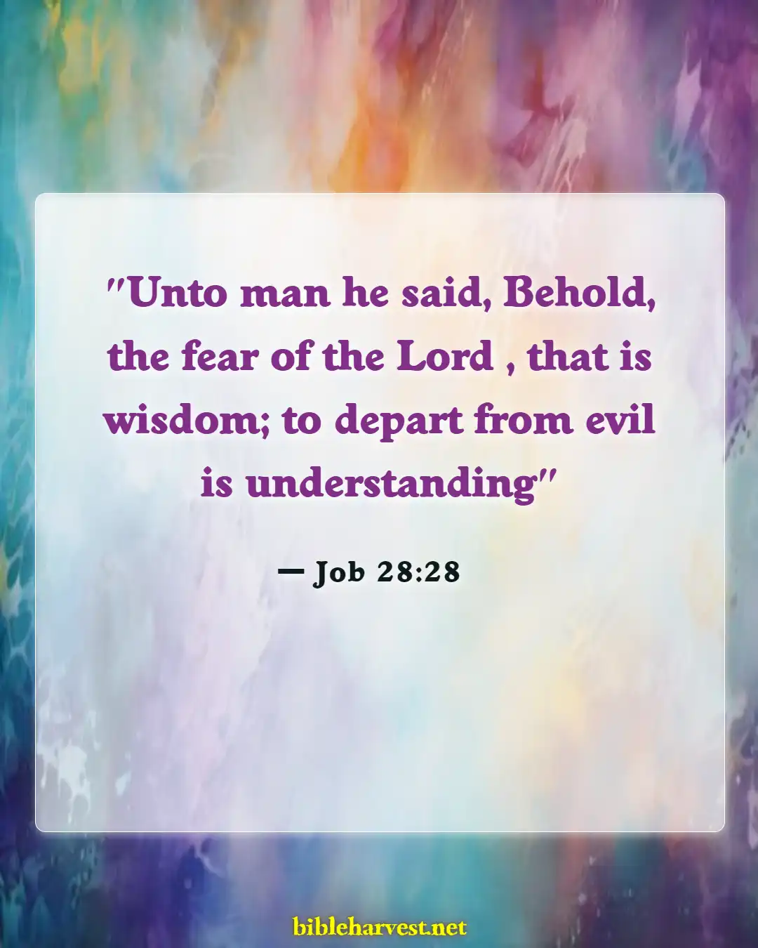 Bible Verses About Age And Wisdom (Job 28:28)