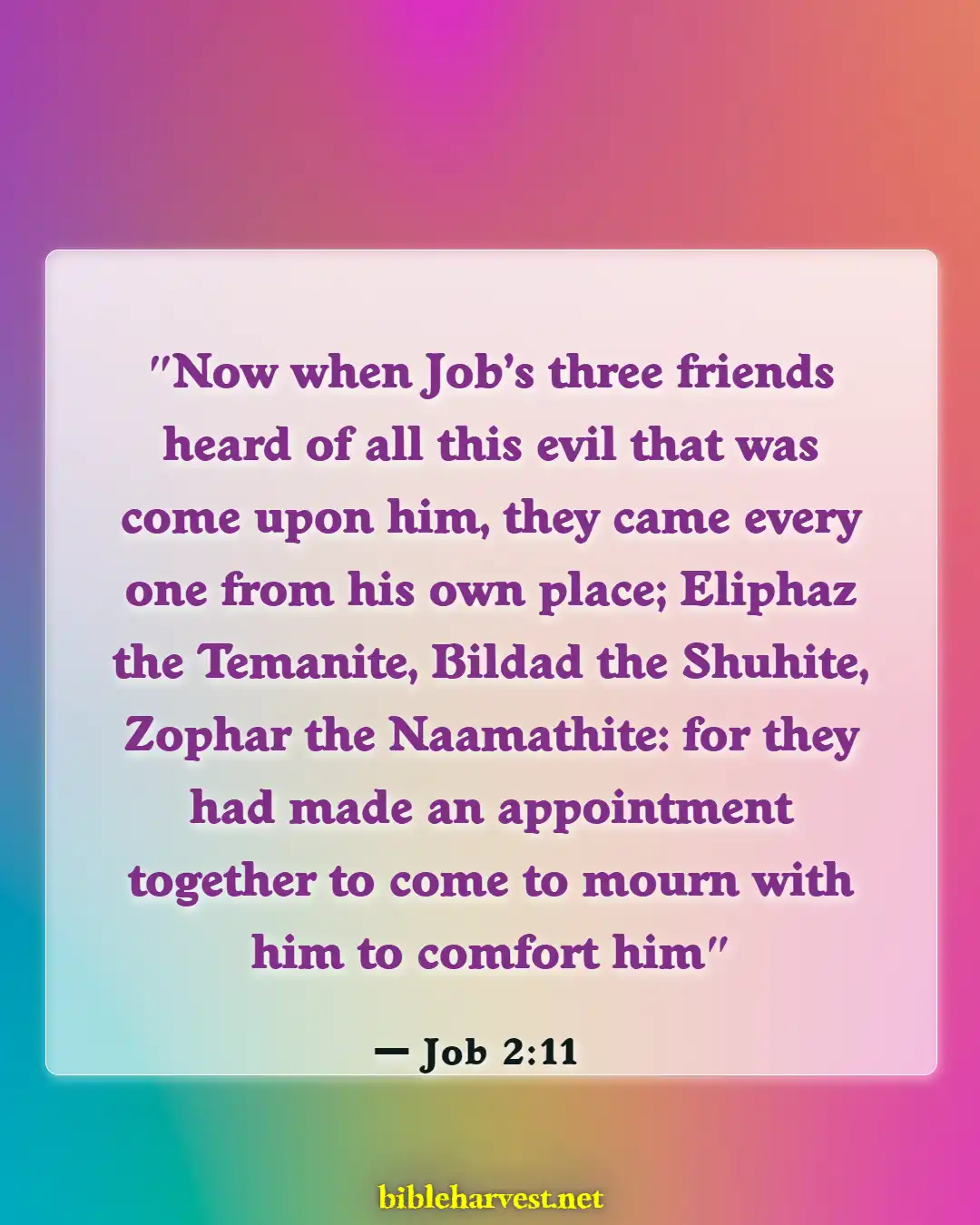 Bible Verses About A Good Friend Is A Blessing From God (Job 2:11)