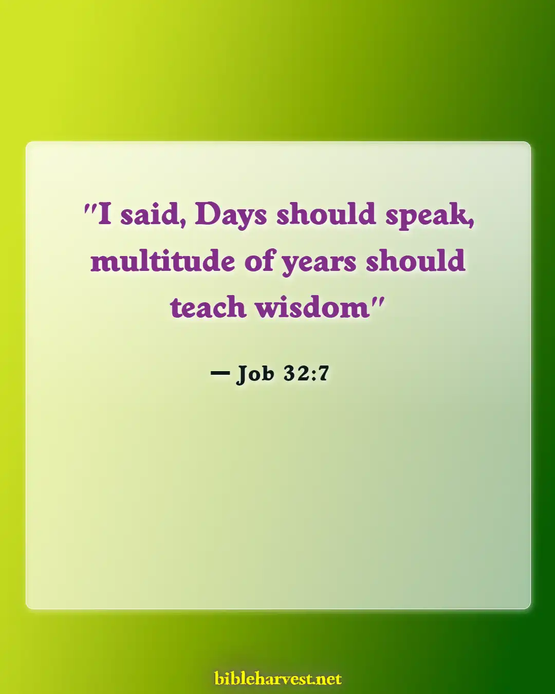 Bible Verses About Age And Wisdom (Job 32:7)