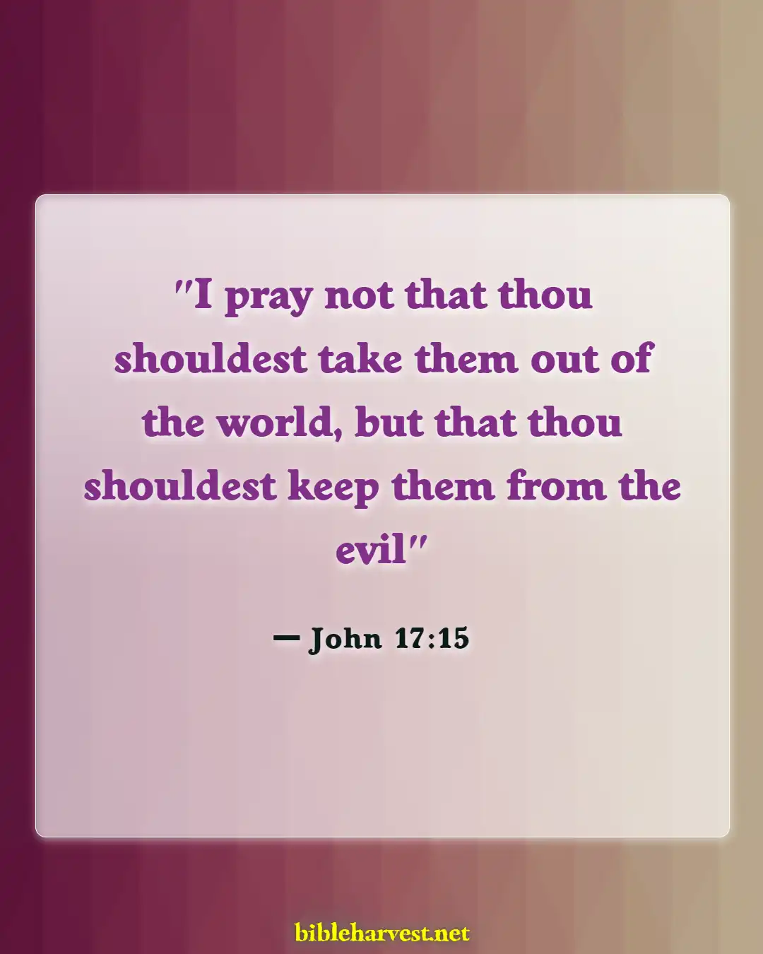 Bible Verses About Protect You From Evil (John 17:15)