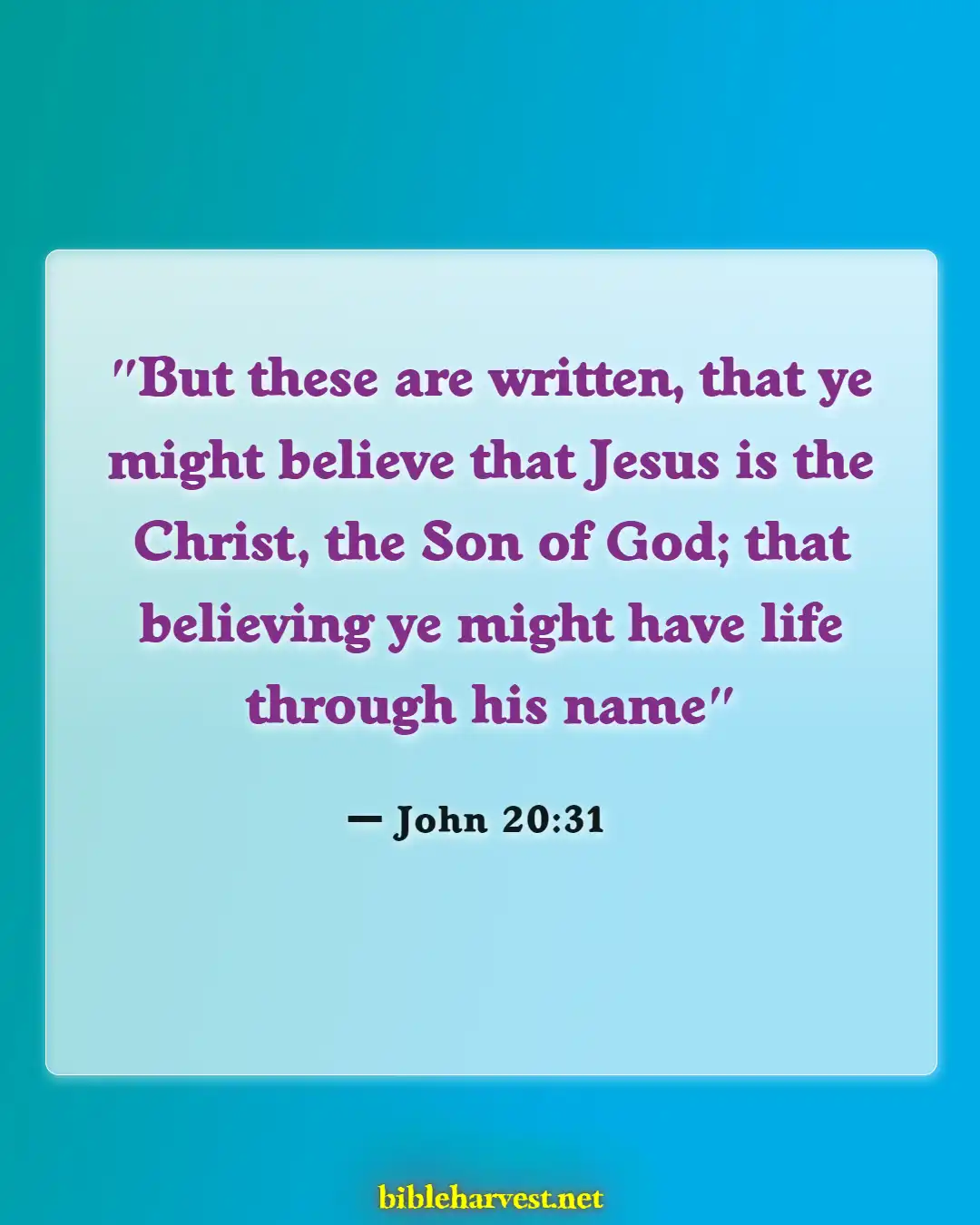 Bible Verses About Confirmations (John 20:31)