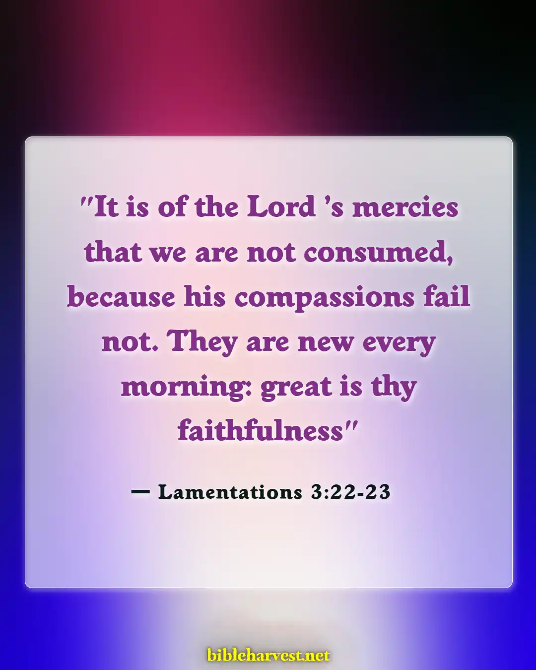 Bible Verses About Broken Hearted (Lamentations 3:22-23)