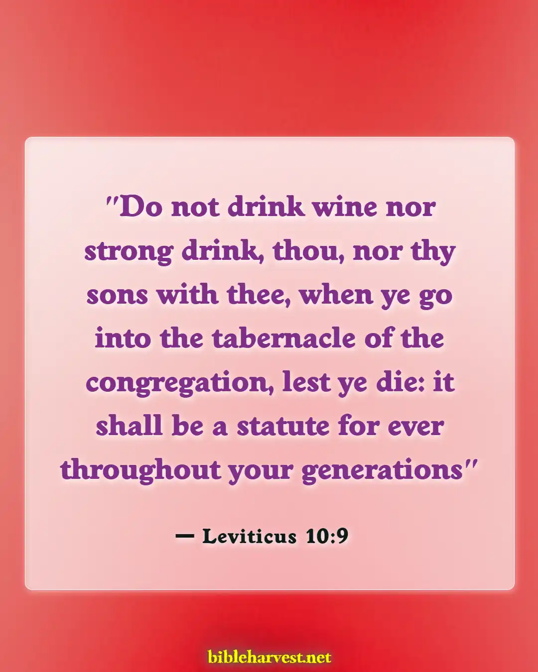 Bible Verses About Drunkenness (Leviticus 10:9)