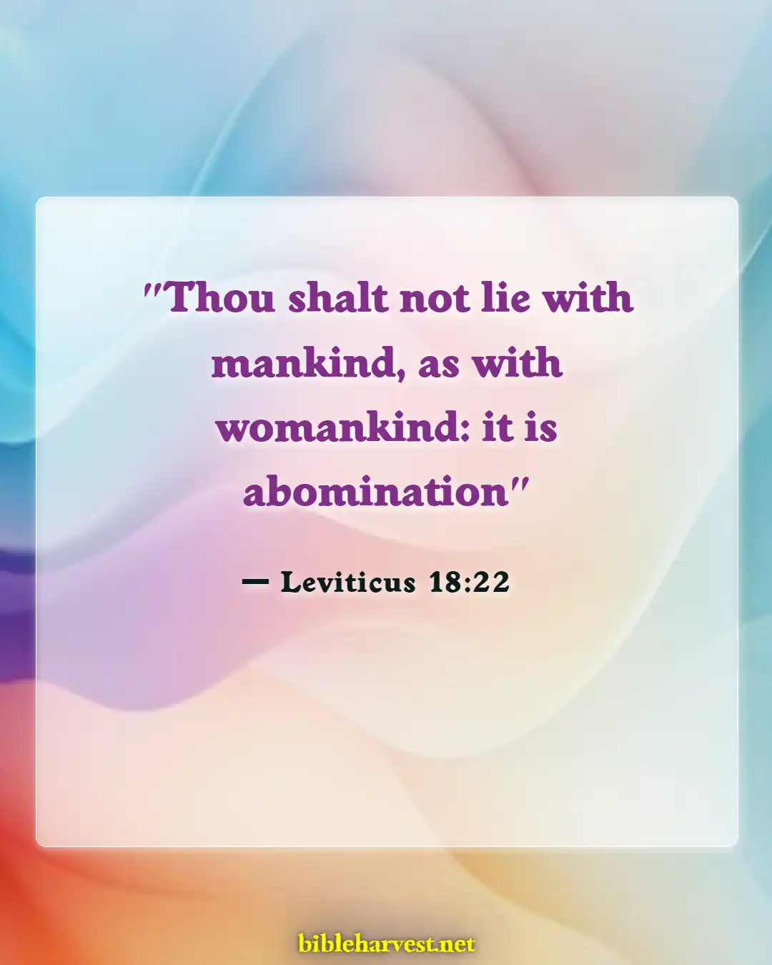 Bible Verses About Abomination (Leviticus 18:22)