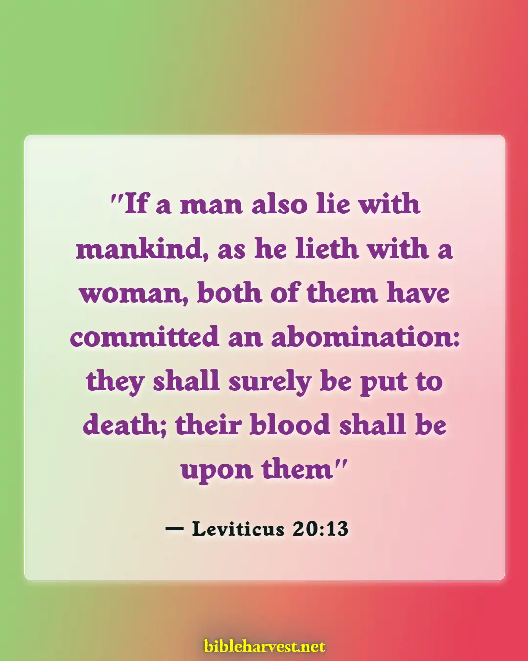 Bible Verses About Abomination (Leviticus 20:13)