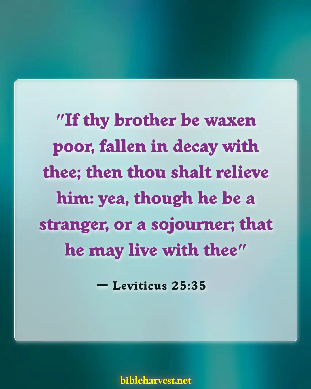 Bible Verses About Benefits Of Giving Alms To The Poor (Leviticus 25:35)