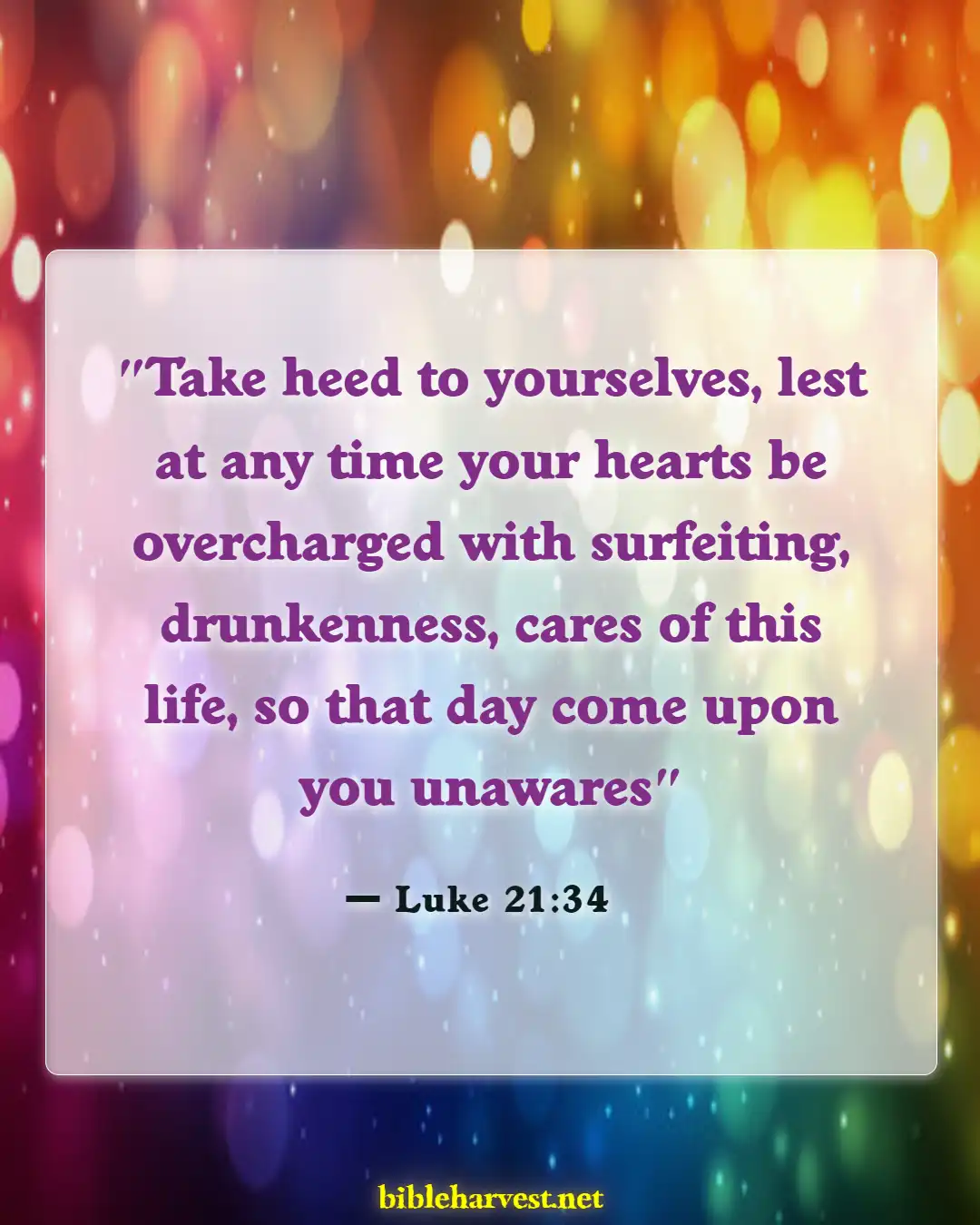 Bible Verses About Warning Drinking Wine And Alcohol (Luke 21:34)