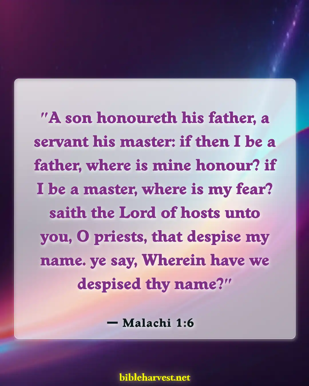 Bible Verses About Disrespecting God (Malachi 1:6)