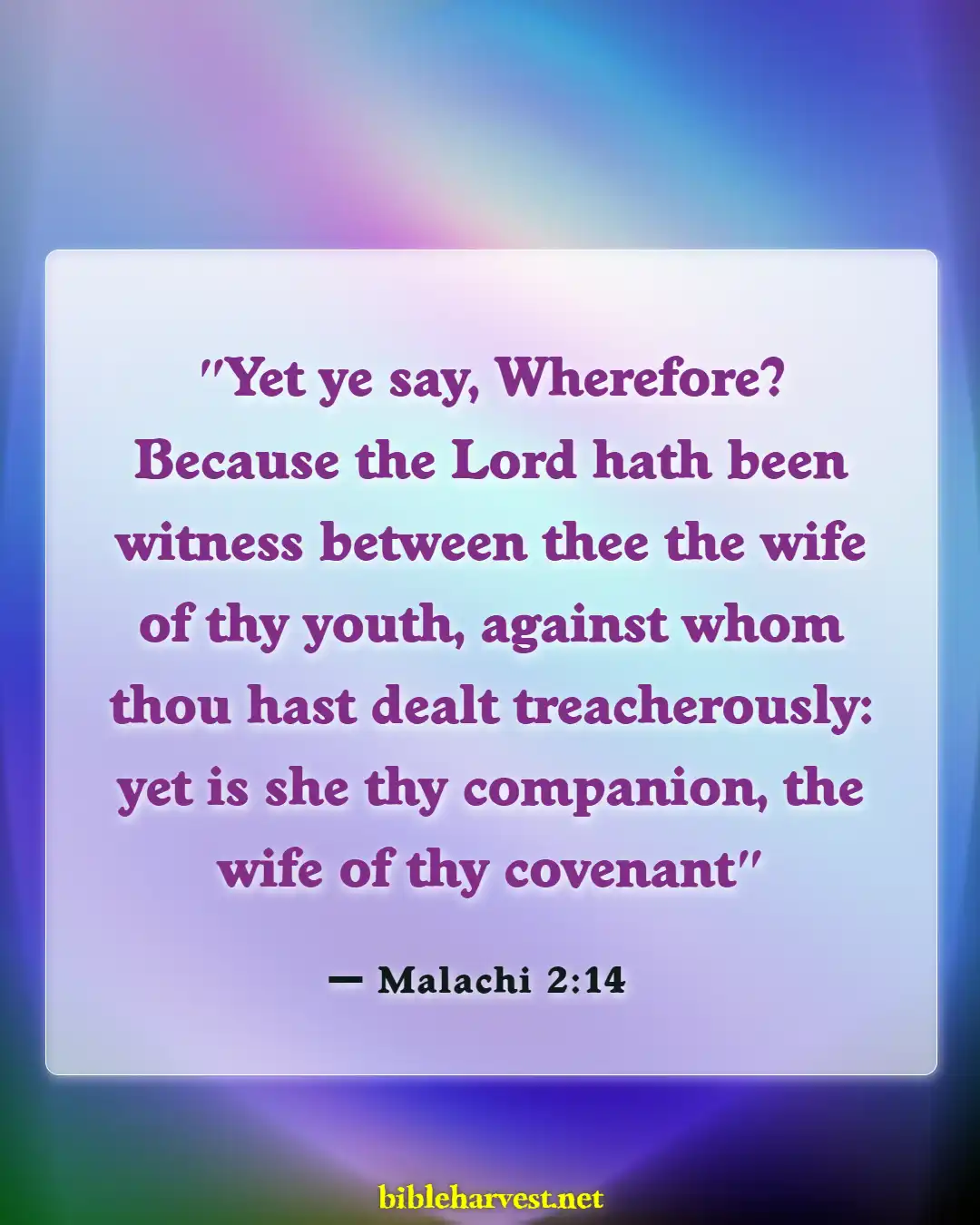 Bible Verses About Cheating Wife (Malachi 2:14)