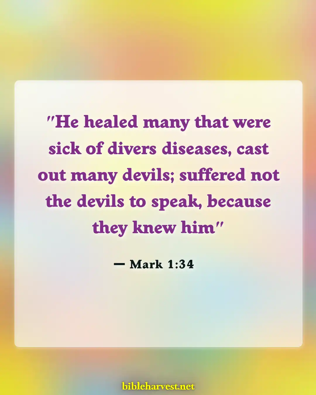 Bible Verses About Nurses (Mark 1:34)