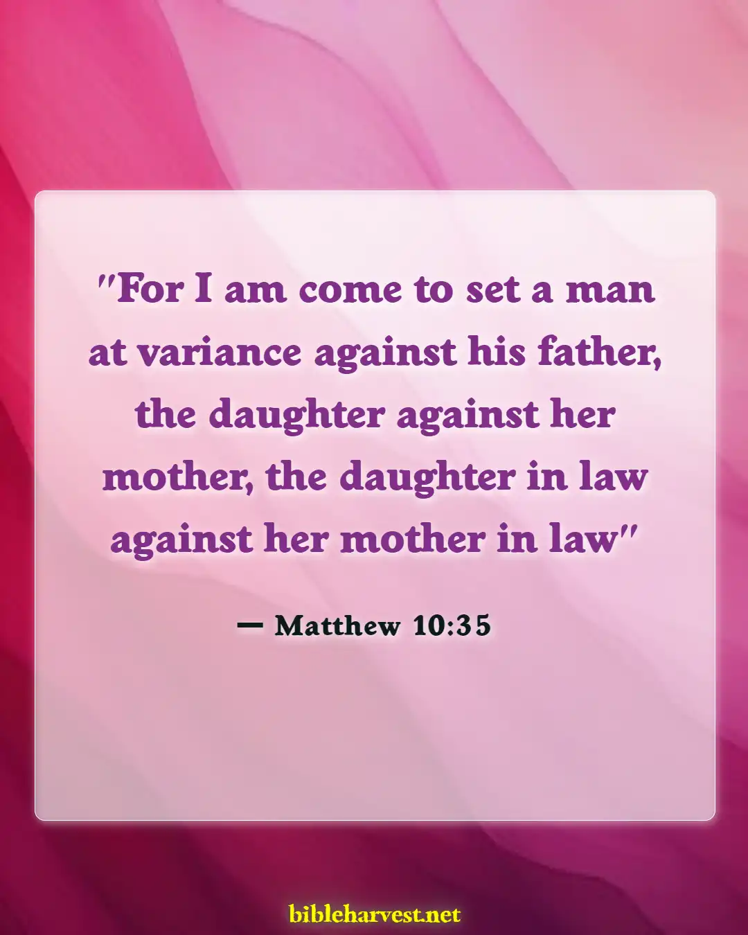 Bible Verses About Mother In Law (Matthew 10:35)