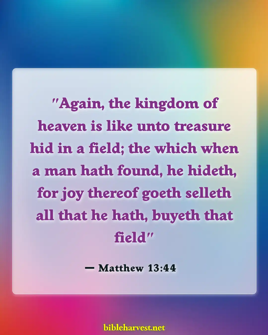 Bible Verses About Material Things (Matthew 13:44)