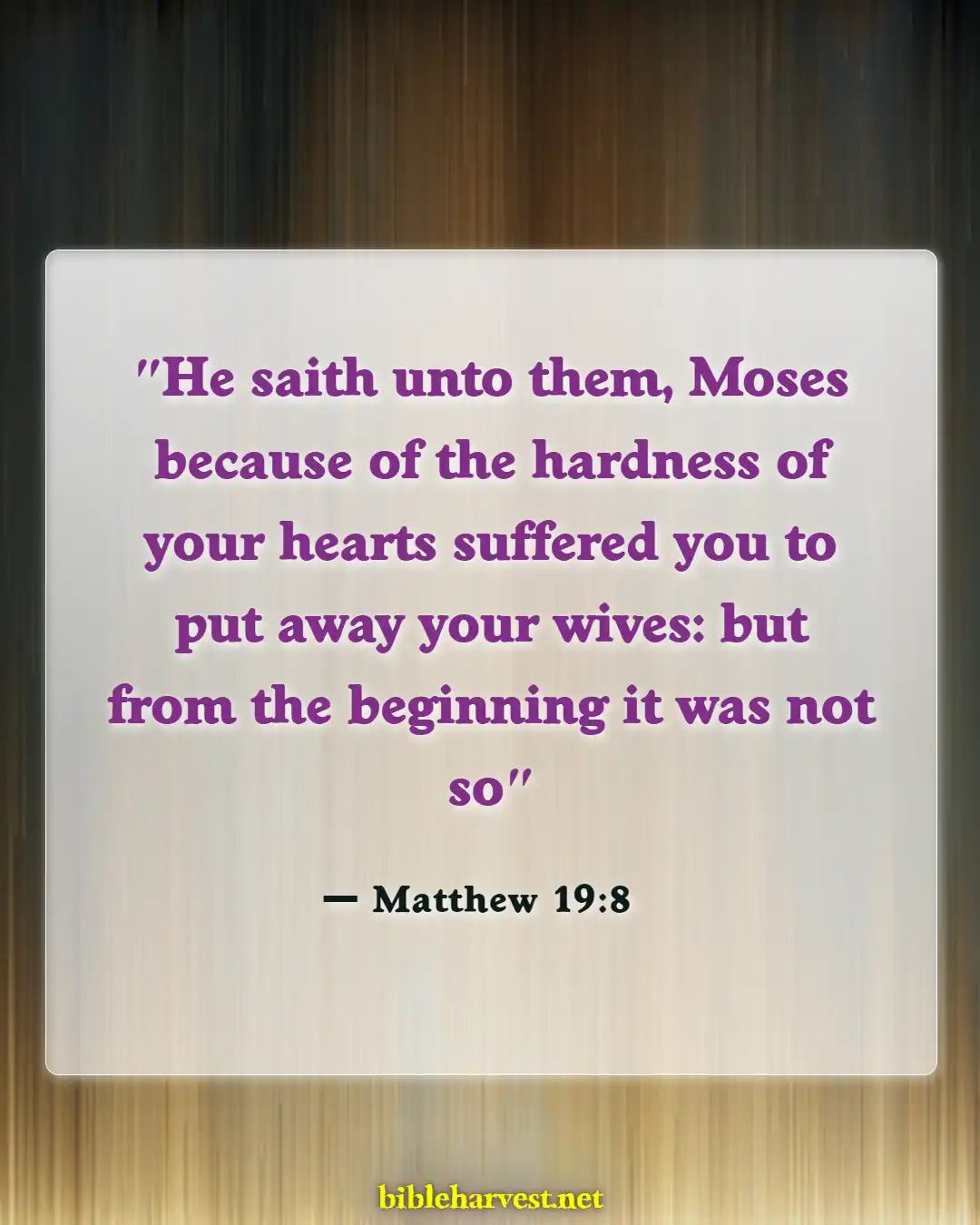 Bible Verses About Divorce And Remarriage (Matthew 19:8)