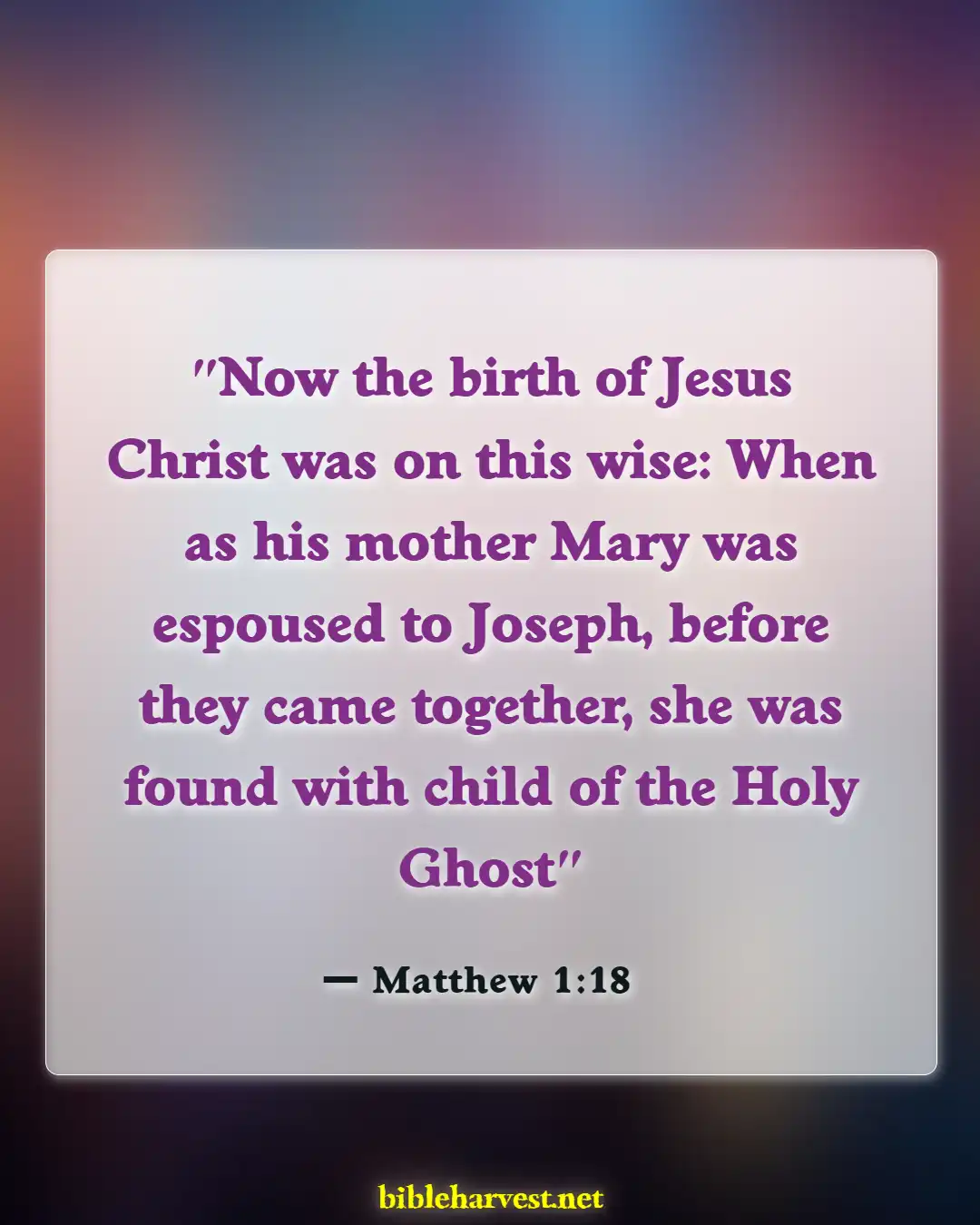 Bible Verses About Christmass (Matthew 1:18)