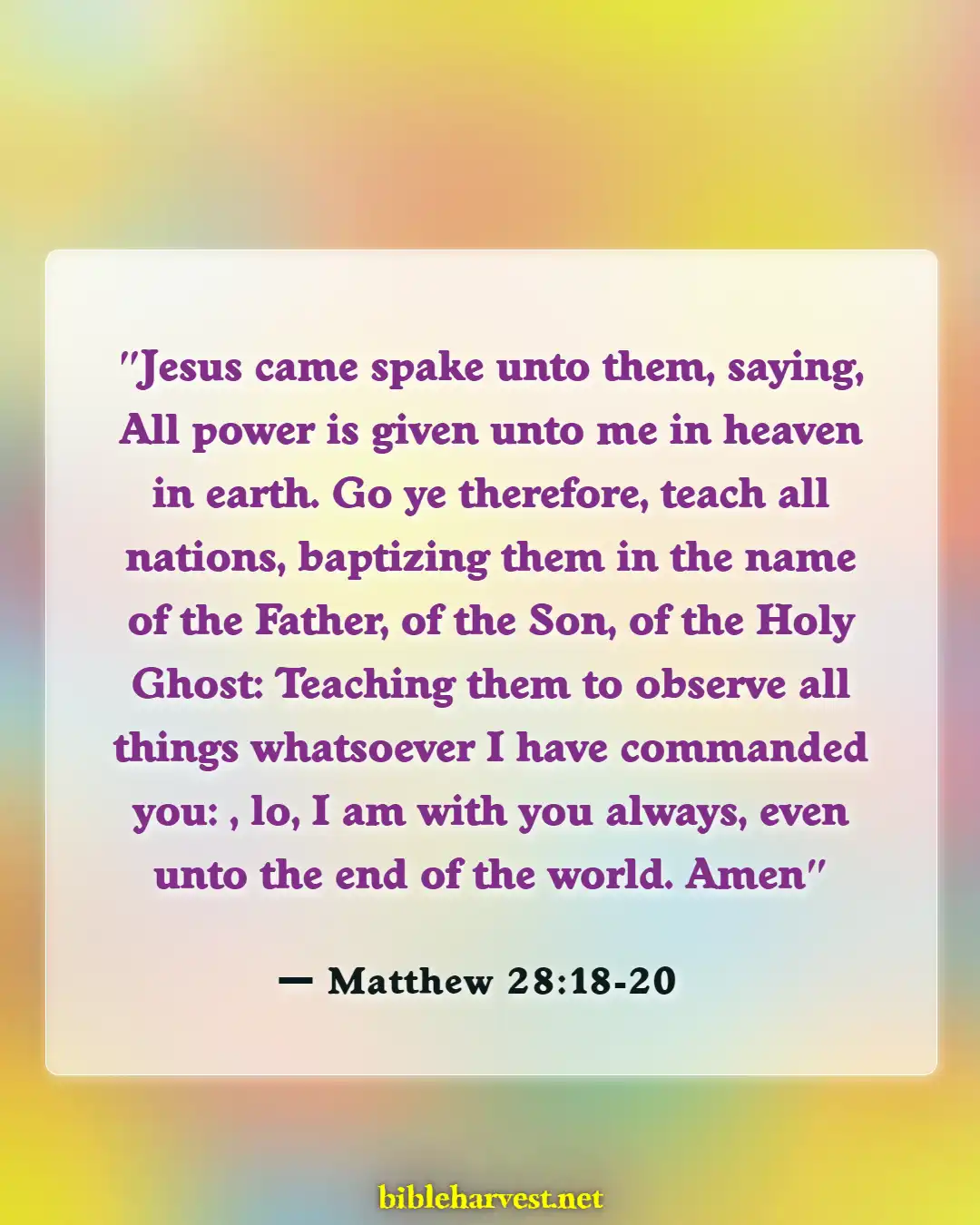 Bible Verses About Mission And Vision (Matthew 28:18-20)