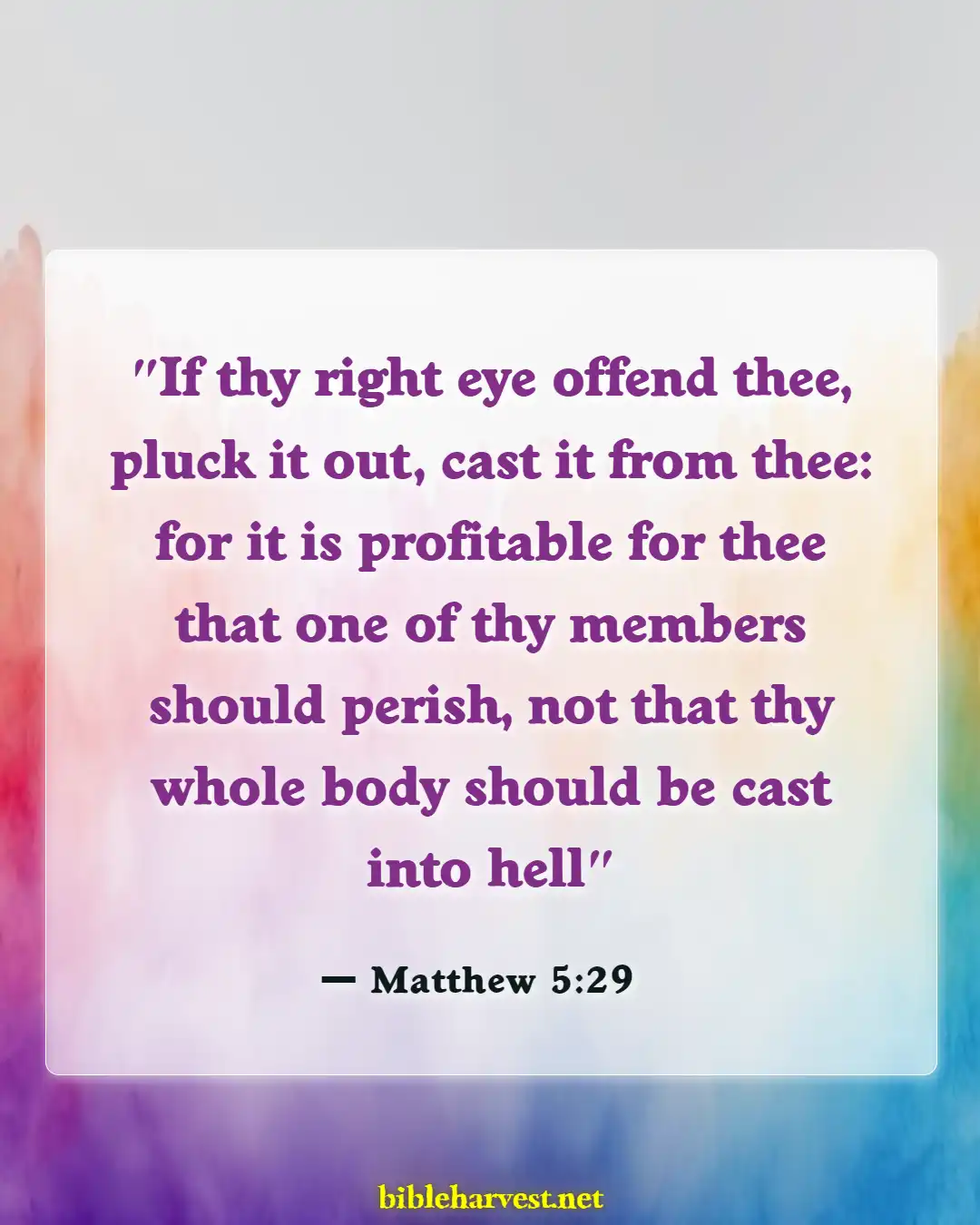 Bible Verses About Unbelievers Going To Hell (Matthew 5:29)