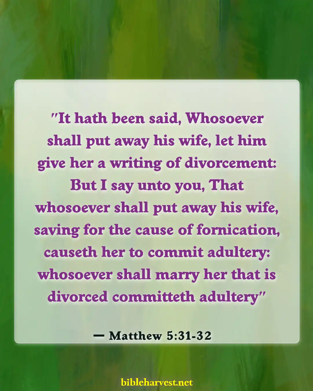 Bible Verses About Divorce And Remarriage (Matthew 5:31-32)