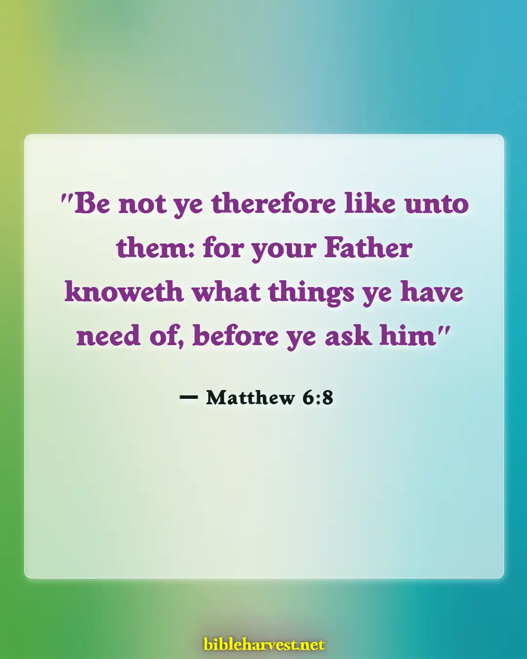 Bible Verses About God's Provision (Matthew 6:8)