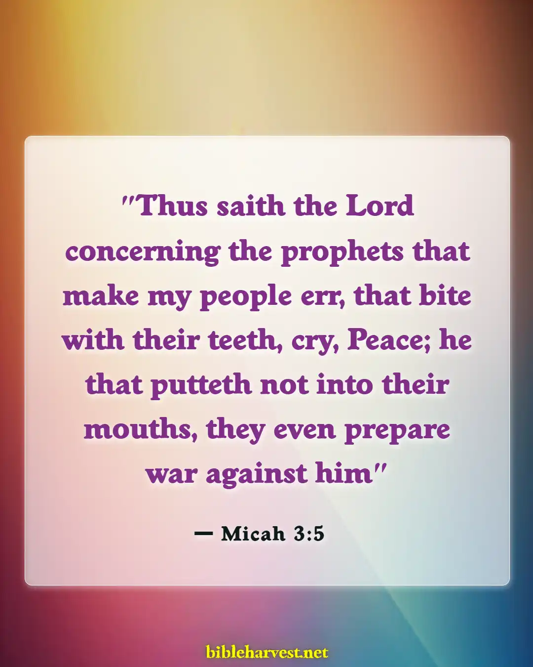 Bible Verses About Warnings Against False Teachers (Micah 3:5)