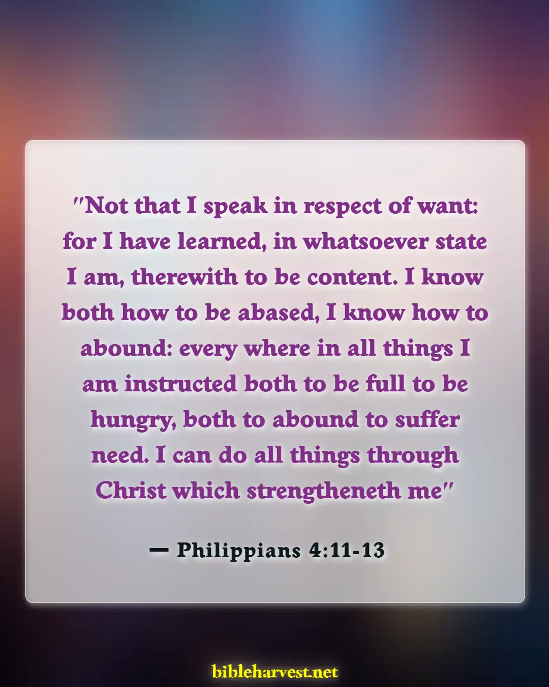 Bible Verses About Wealth And Prosperity (Philippians 4:11-13)