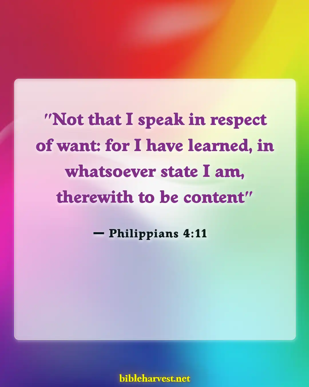 Bible Verses About Material Things (Philippians 4:11)