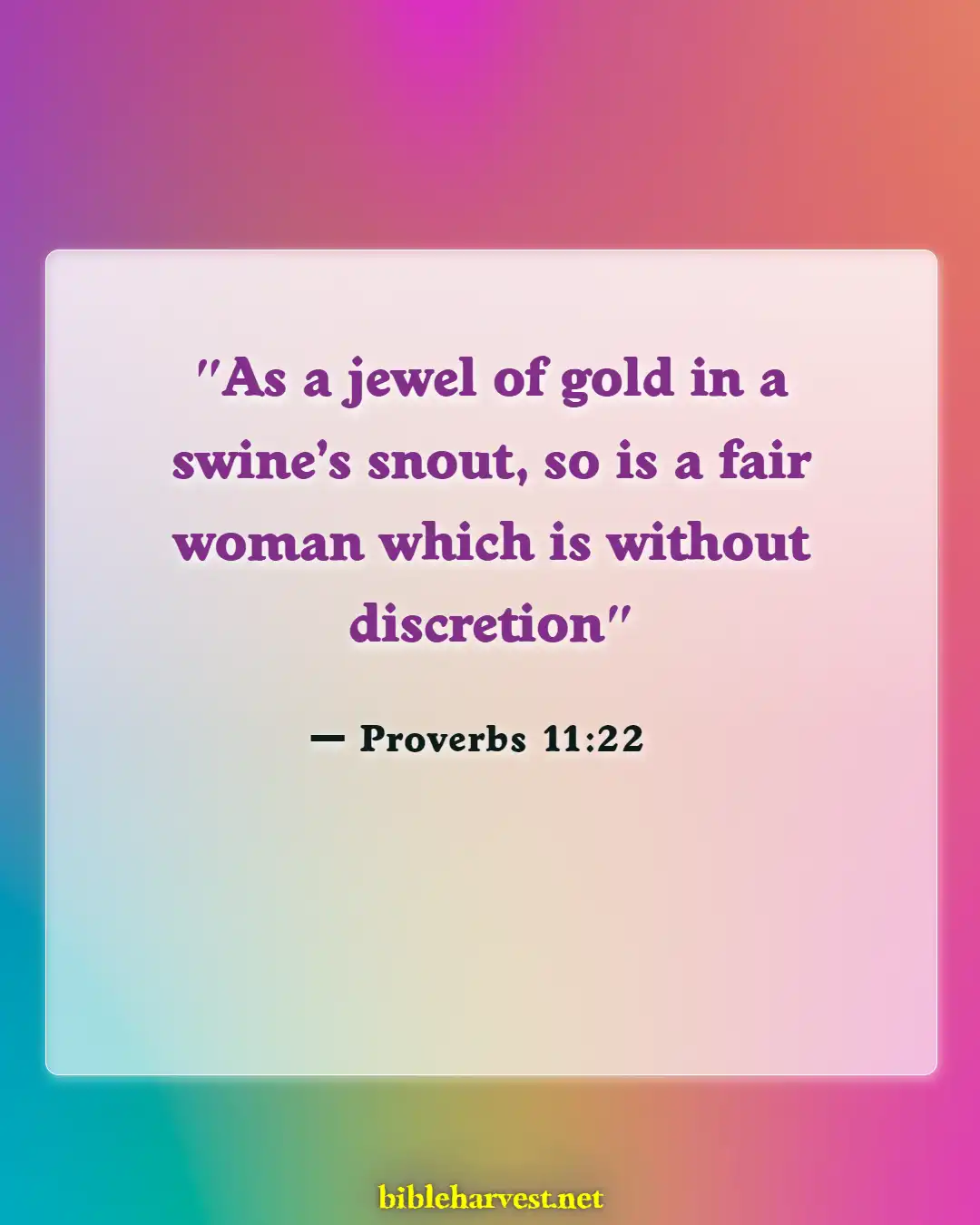 Bible Verses About Beauty Of Woman (Proverbs 11:22)