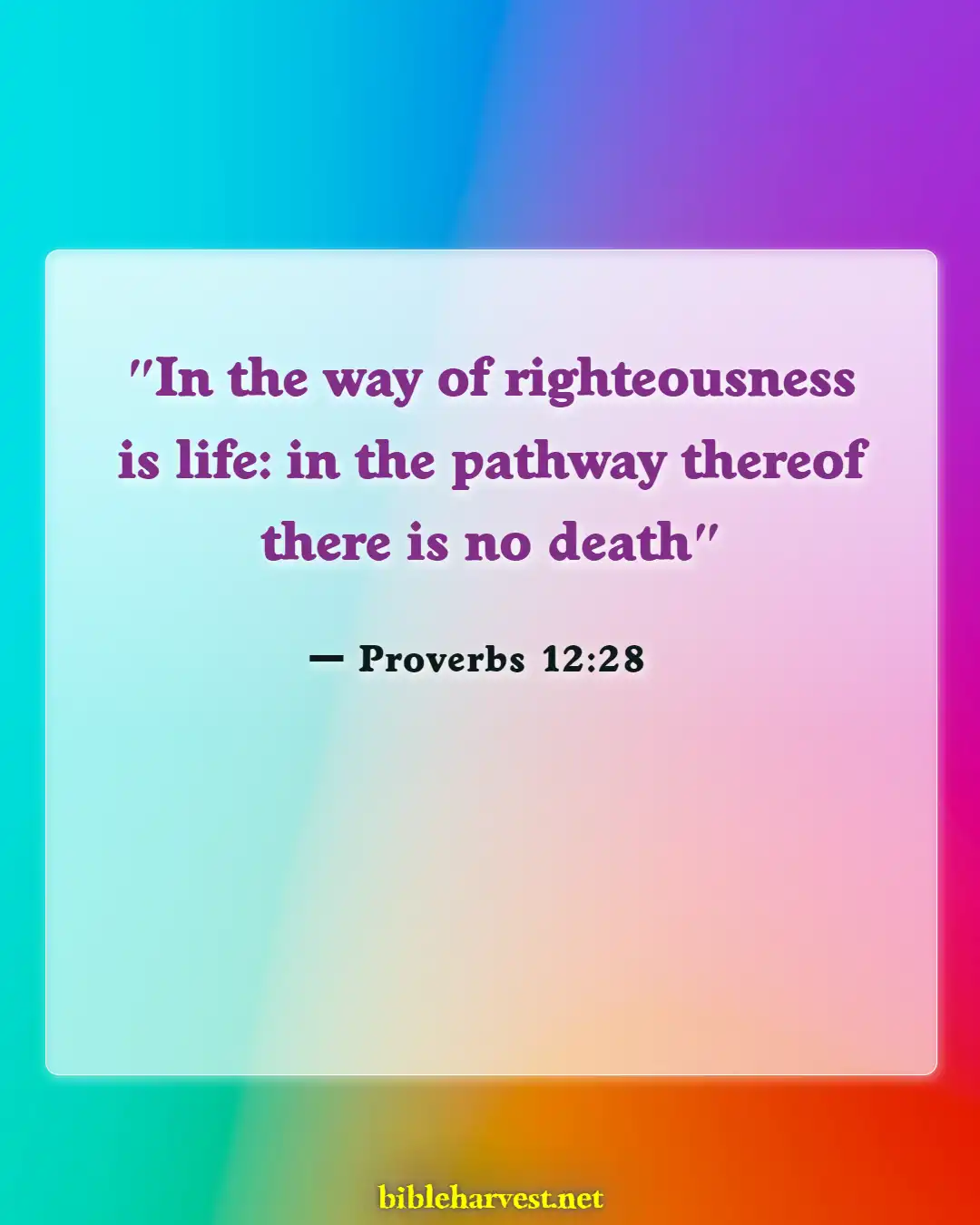 Bible Verses About For Eternal Life (Proverbs 12:28)
