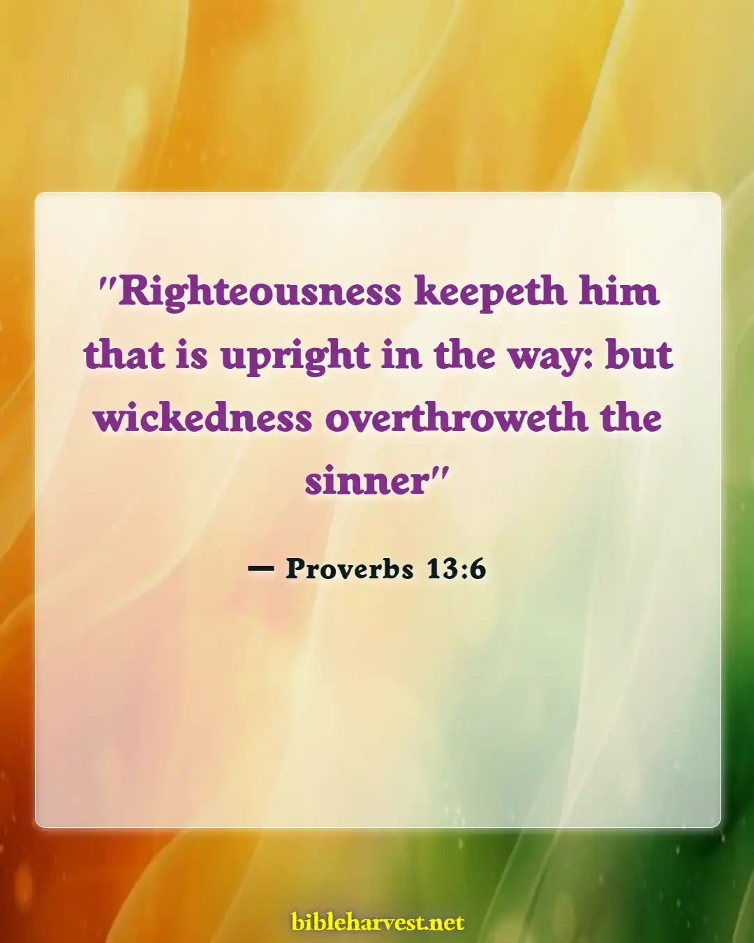 Bible Verses About Righteousness (Proverbs 13:6)