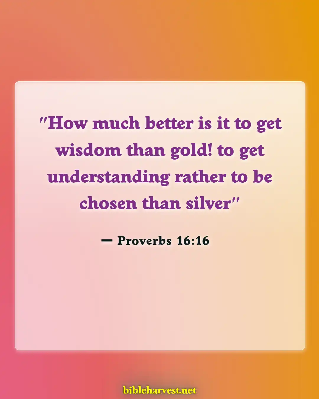 Bible Verses About Importantss (Proverbs 16:16)
