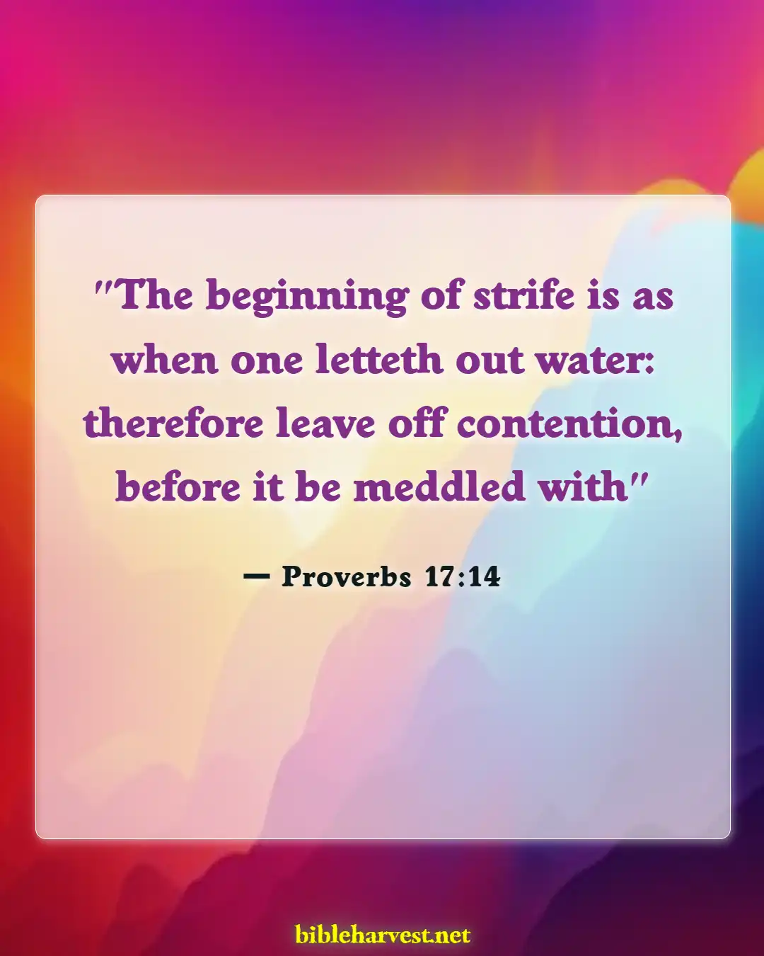 Bible Verses About Conflict Resolution (Proverbs 17:14)