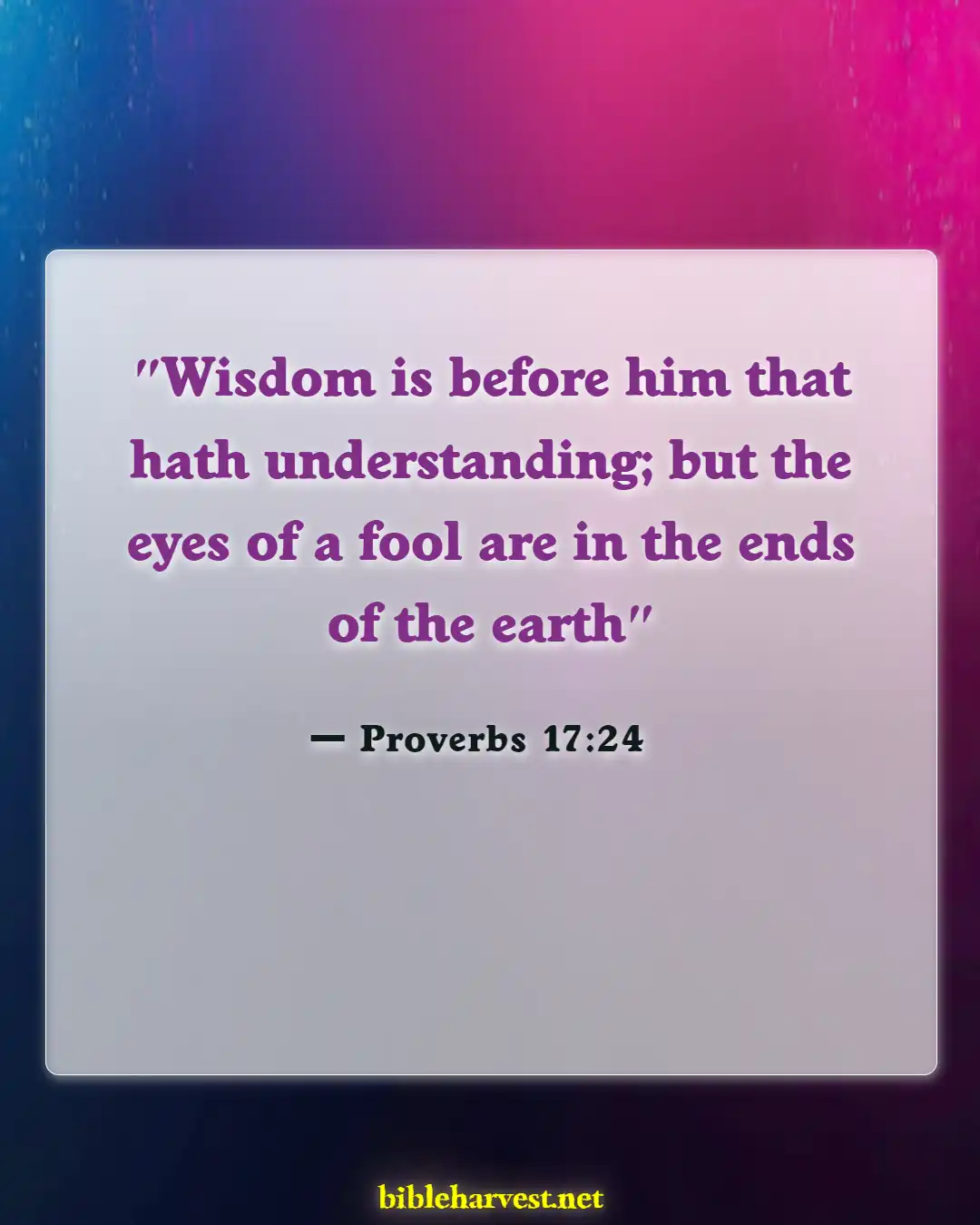 Bible Verses About Stupidity (Proverbs 17:24)