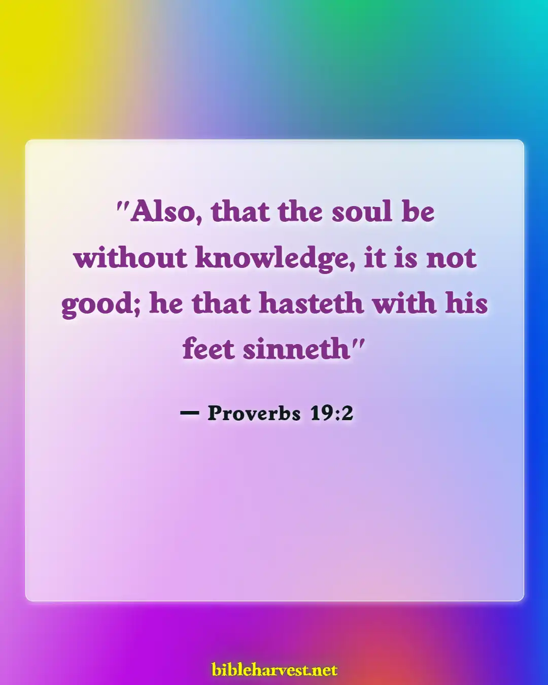 Bible Verses About Stupidity (Proverbs 19:2)