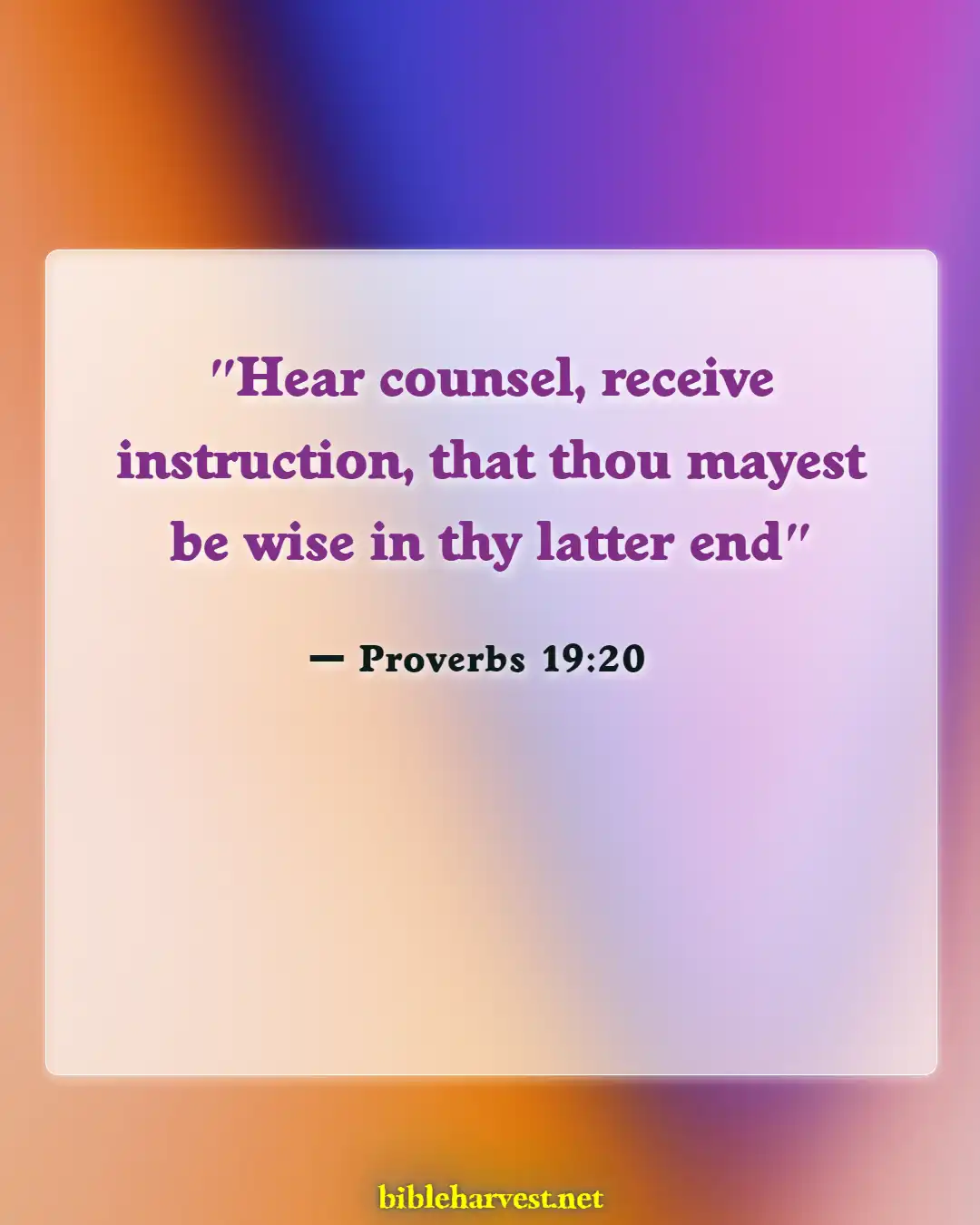 Bible Verses About Listening (Proverbs 19:20)