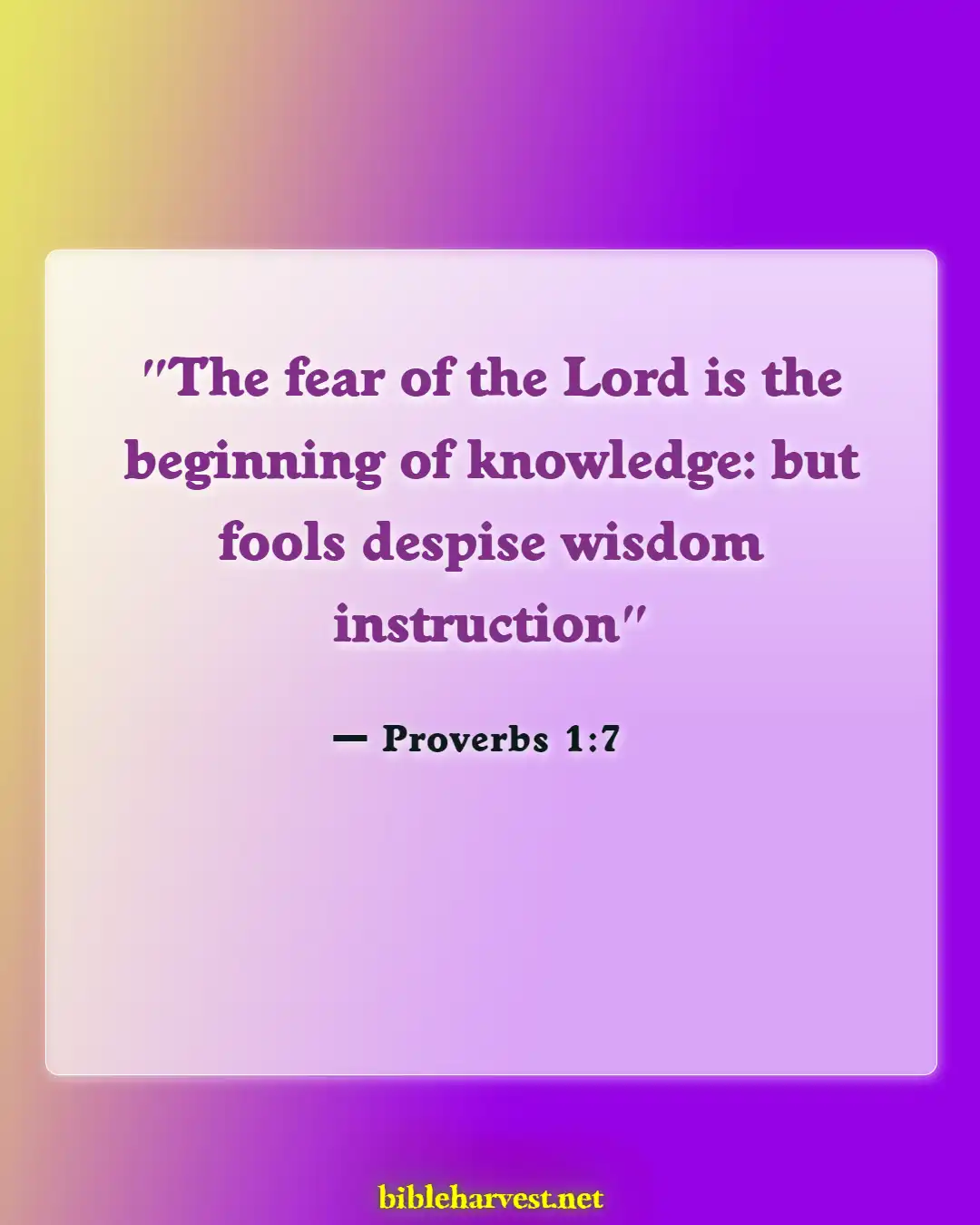 Bible Verses About Making Fun Of God (Proverbs 1:7)