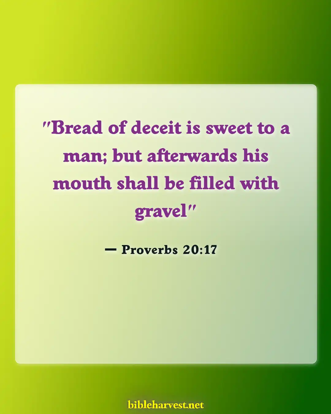 Bible Verses About Fraud (Proverbs 20:17)