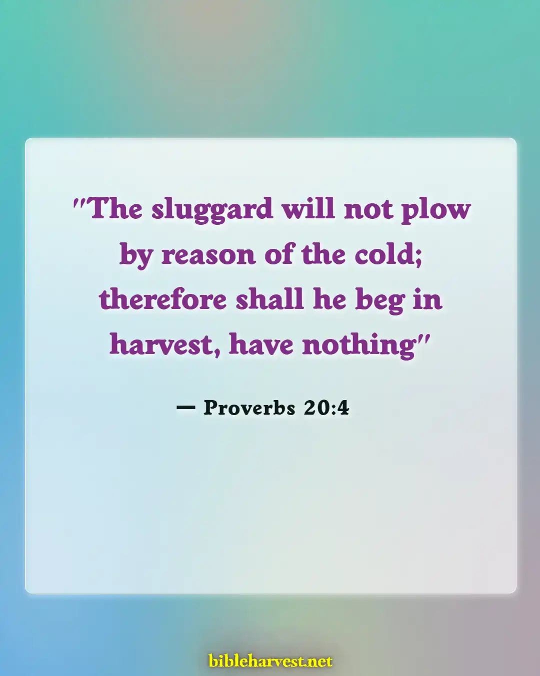 Bible Verses About Working Hard And Not Being Lazy (Proverbs 20:4)