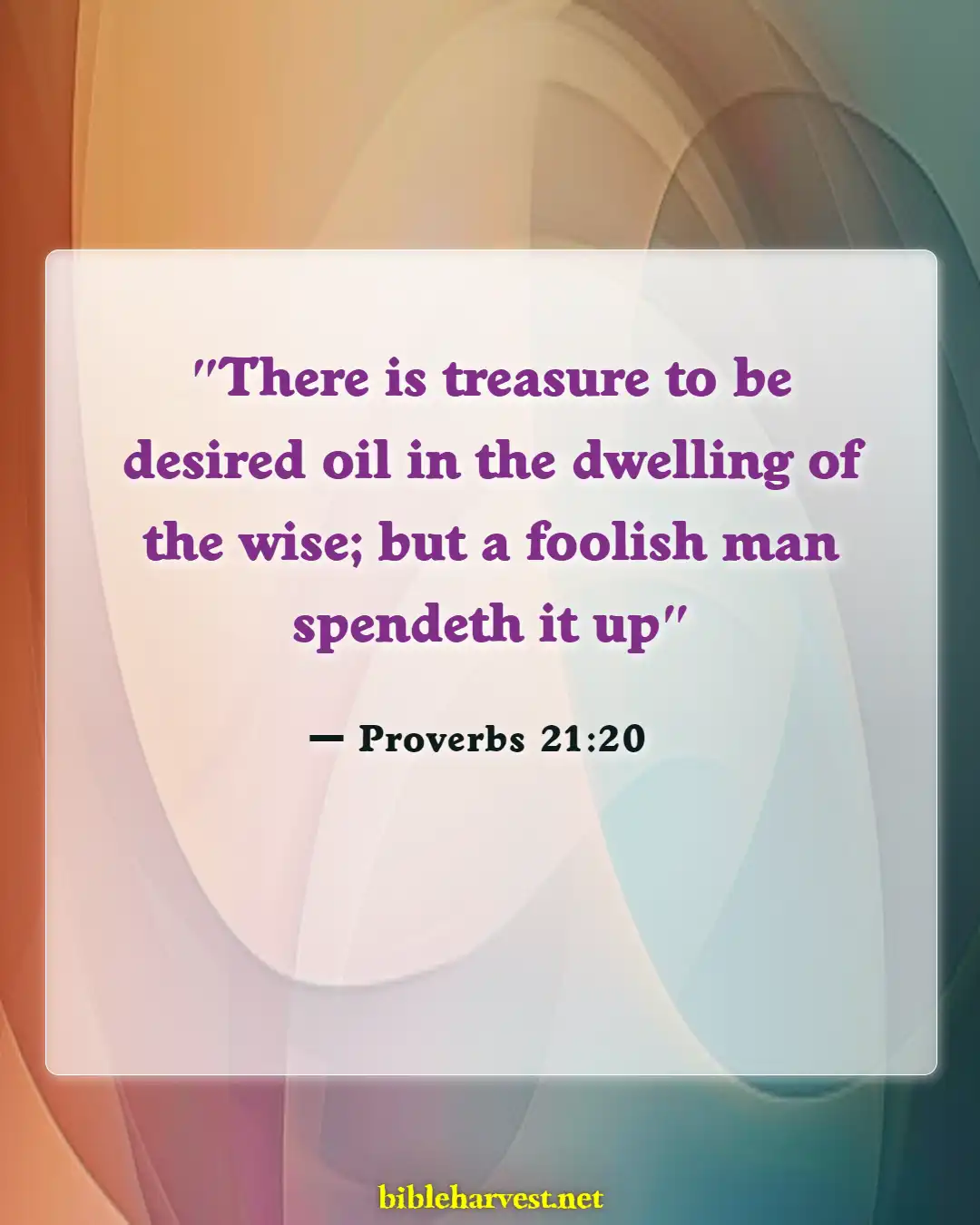 Bible Verses About Wealth And Prosperity (Proverbs 21:20)