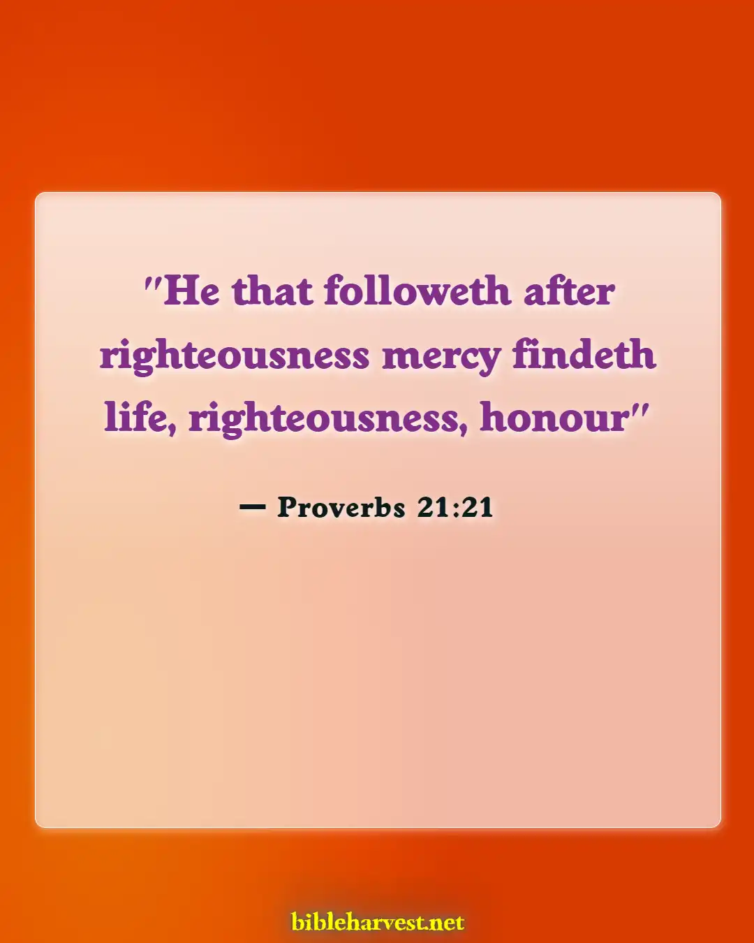 Bible Verses About Righteousness (Proverbs 21:21)
