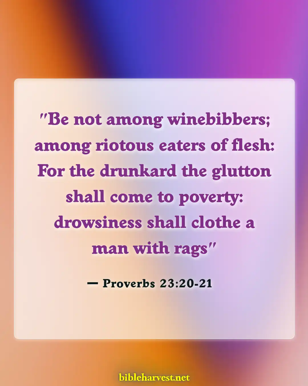 Bible Verses About Drunkenness (Proverbs 23:20-21)