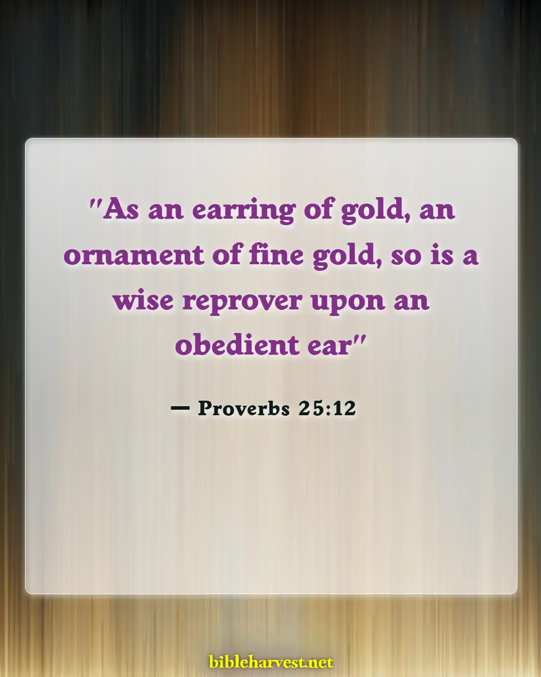 Bible Verses About Listening To Others (Proverbs 25:12)