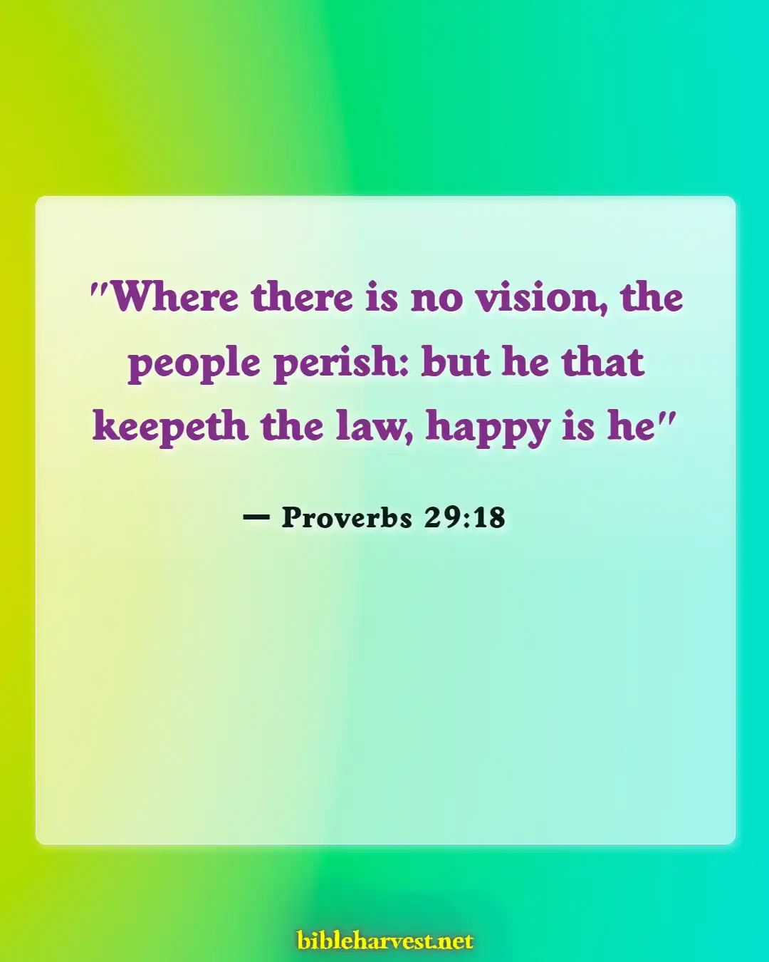 Bible Verses About Mission And Vision (Proverbs 29:18)