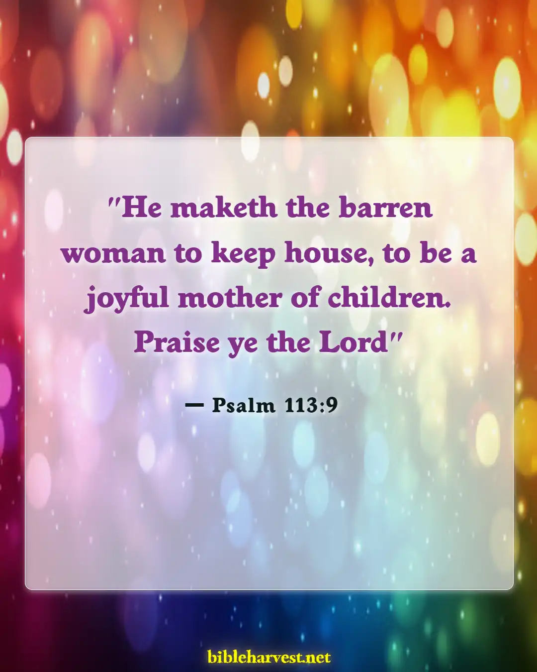 Bible Verses About Family Happiness (Psalm 113:9)
