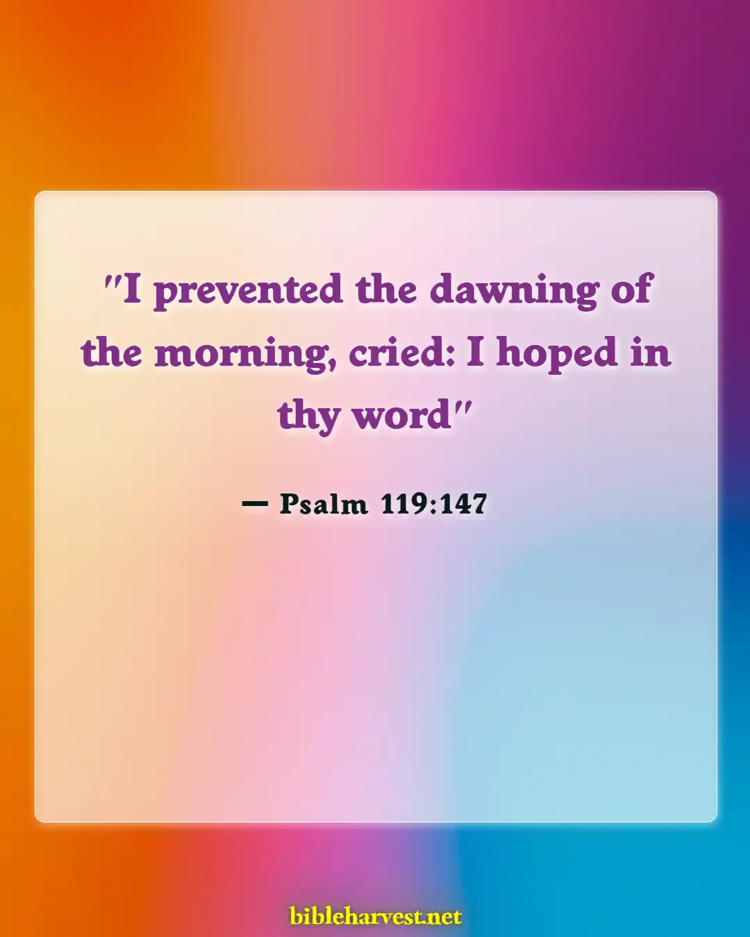 Bible Verses About A New Day (Psalm 119:147)